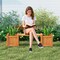 Wooden Garden Bench With Planter Boxes 3 In 1 Outdoor Bench Seat With Storage Fir Wood Patio Bench Orange